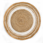 Handmade Natural Jute Boho Rug, Duck Egg Circle