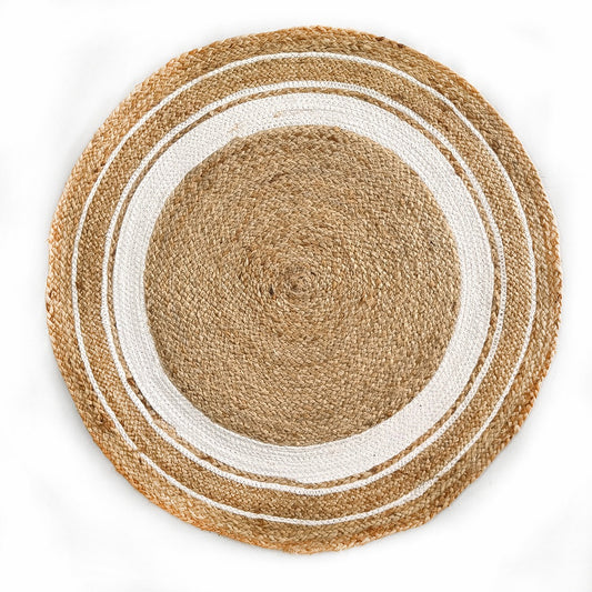 Jute Duck Egg Circle Rug
