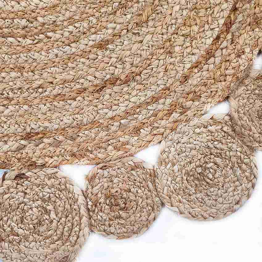 Flower Designed Jute Rug
