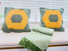 Handmade Cotton Decorative Designer Cushion Cover, Multicolour Set of 2